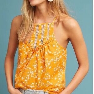 Anthropologie Floral Tank Top